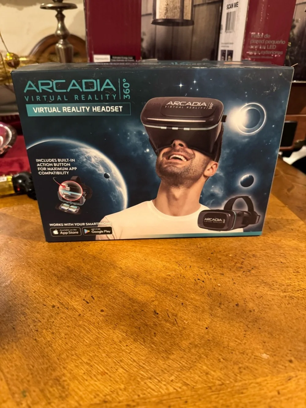 Arcadia Black VR Headset with Teal Branding